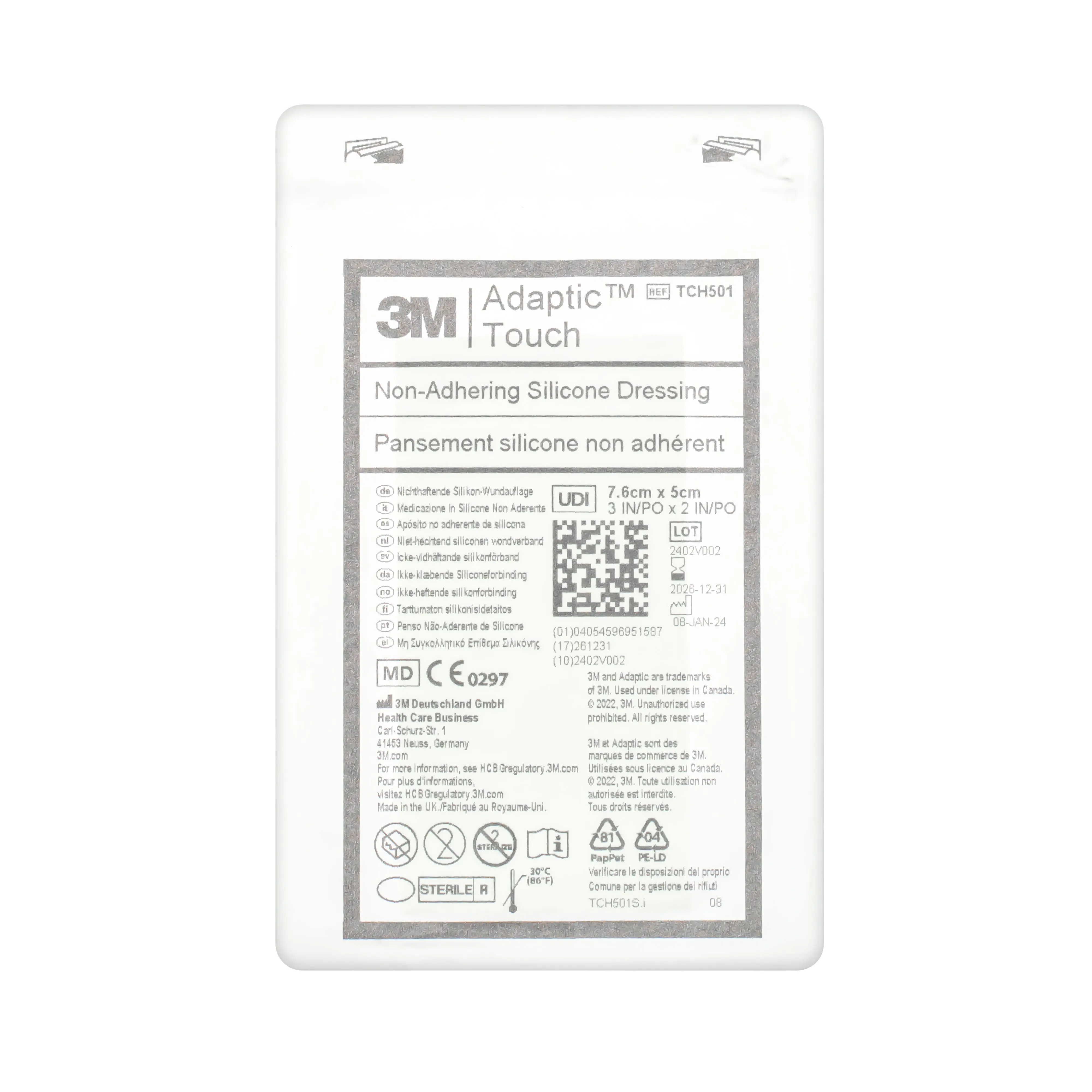 3M Adaptic Touch Dressing - Non-Adhering Silicone Dressing (Multiple Sizes) (x1 or 10) - Image 3