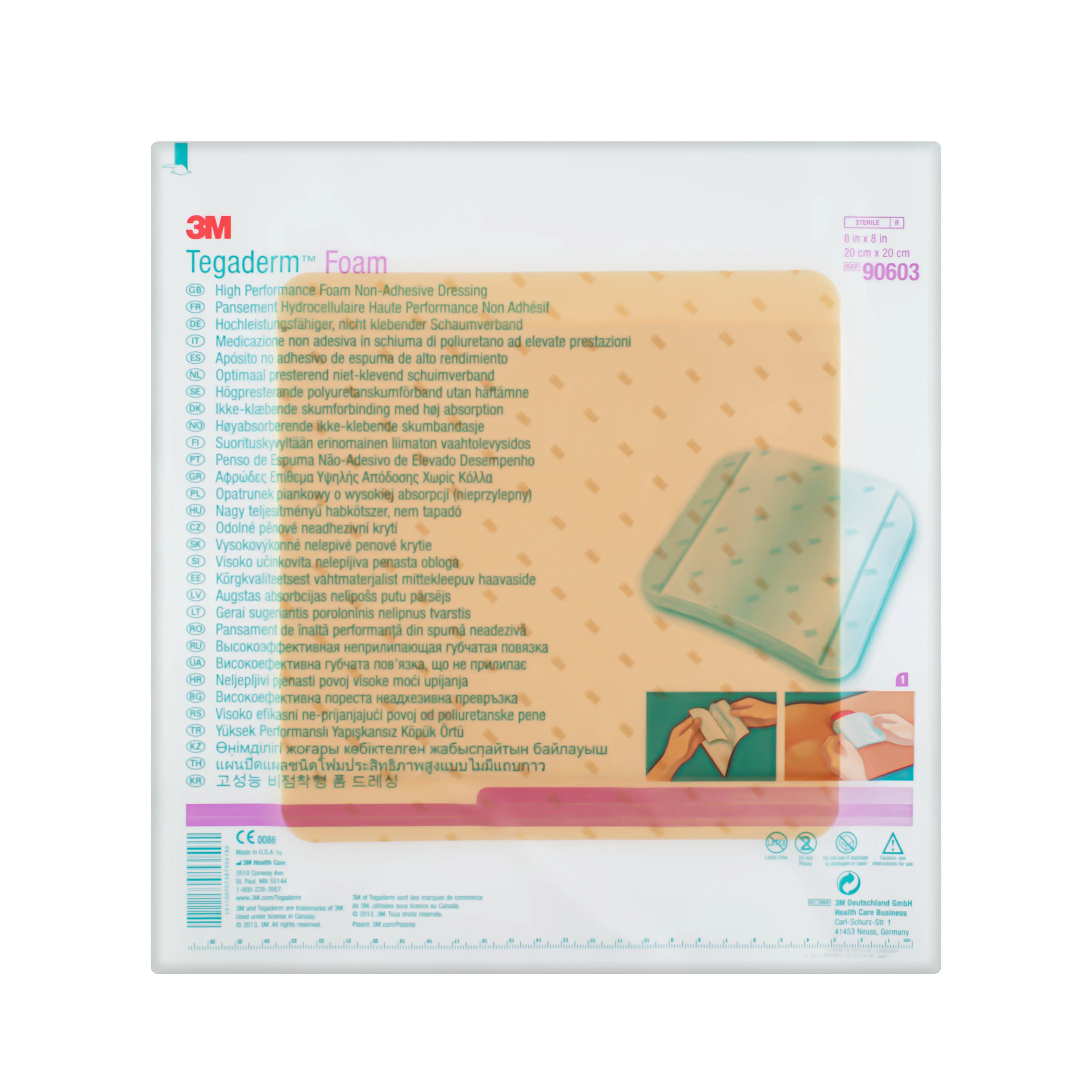 3M Tegaderm Foam Non-Adhesive Dressing (20cm x 20cm) (x1 or 5) - Image 6