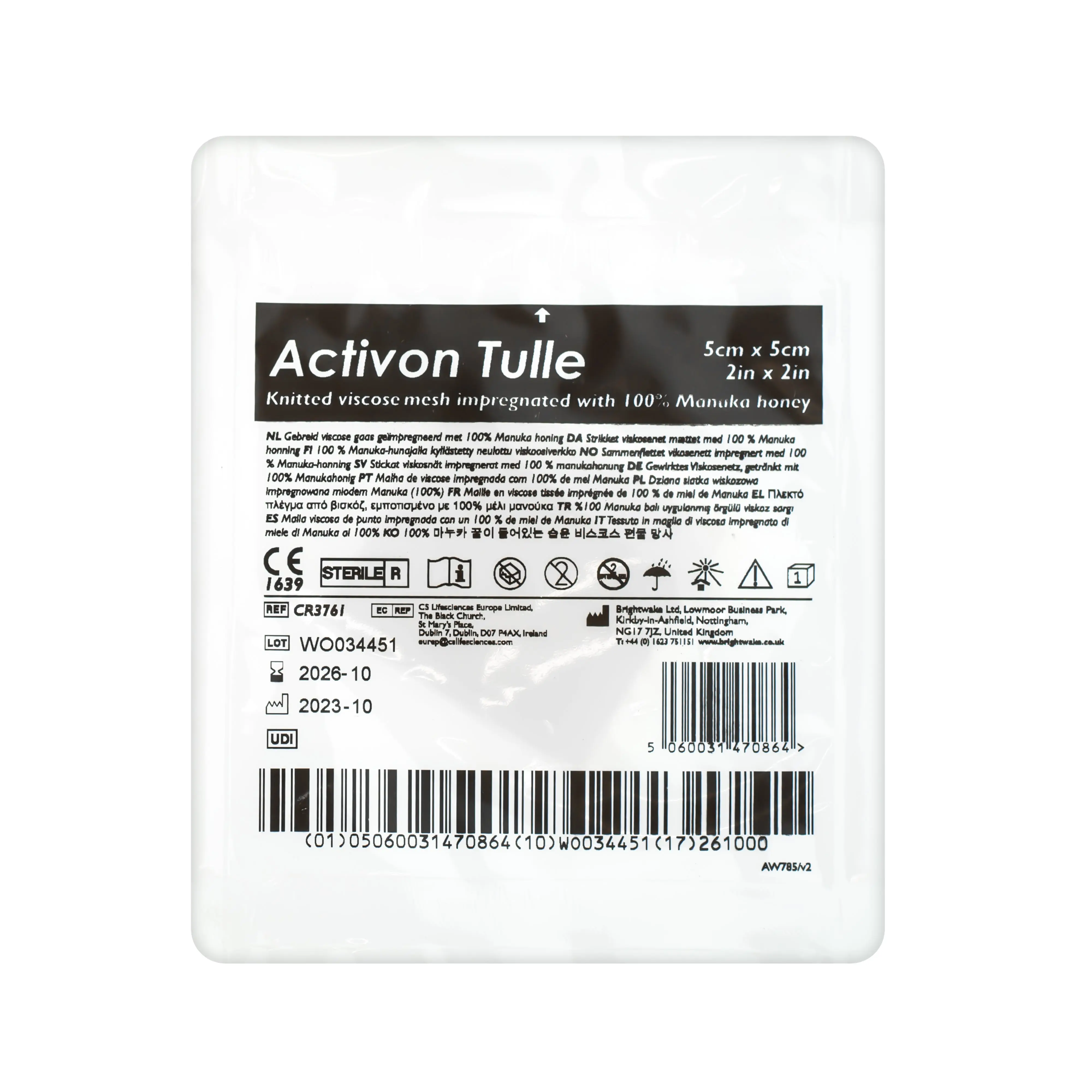 Activon Tulle Knitted Viscose Mesh Dressing - 100% Manuka Honey (Multiple Sizes) (x1 or 5) - Image 3