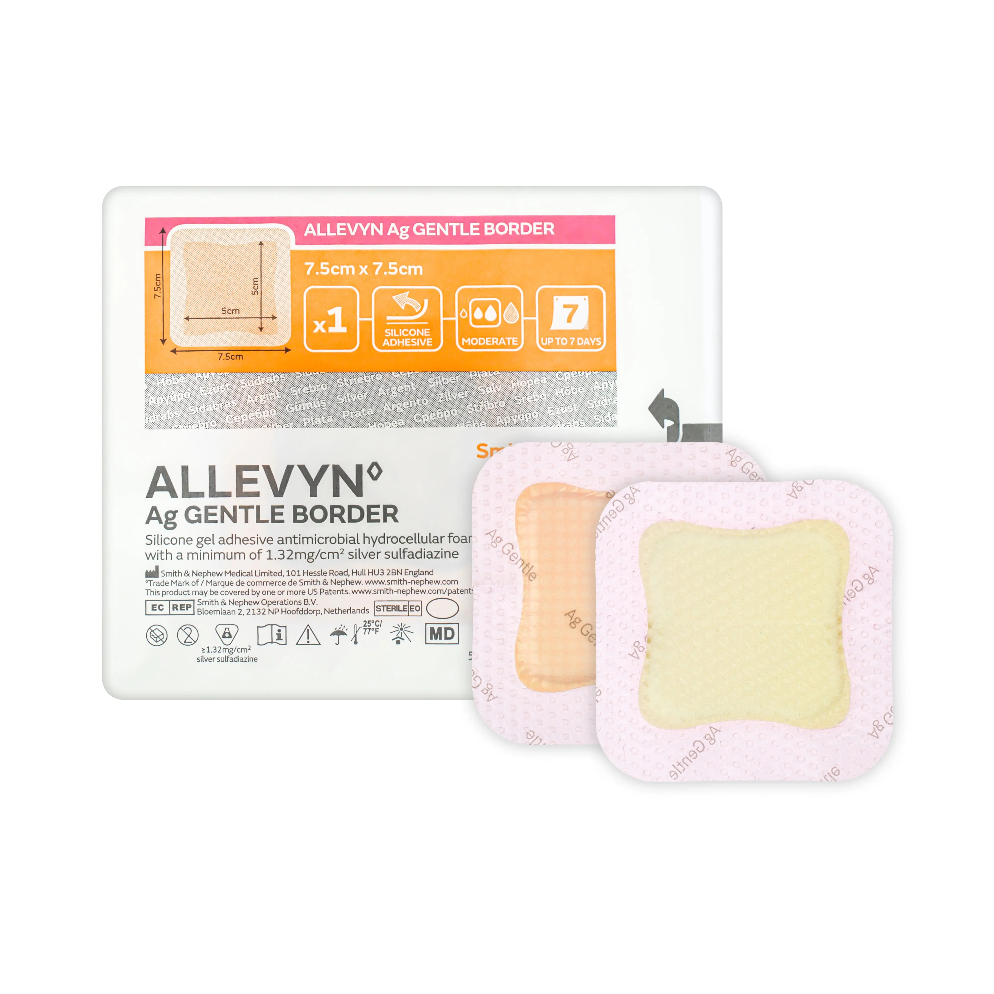 Allevyn Ag Gentle Border Dressing -  Soft Gel Adhesive (Multiple Sizes) (x1 or 10)