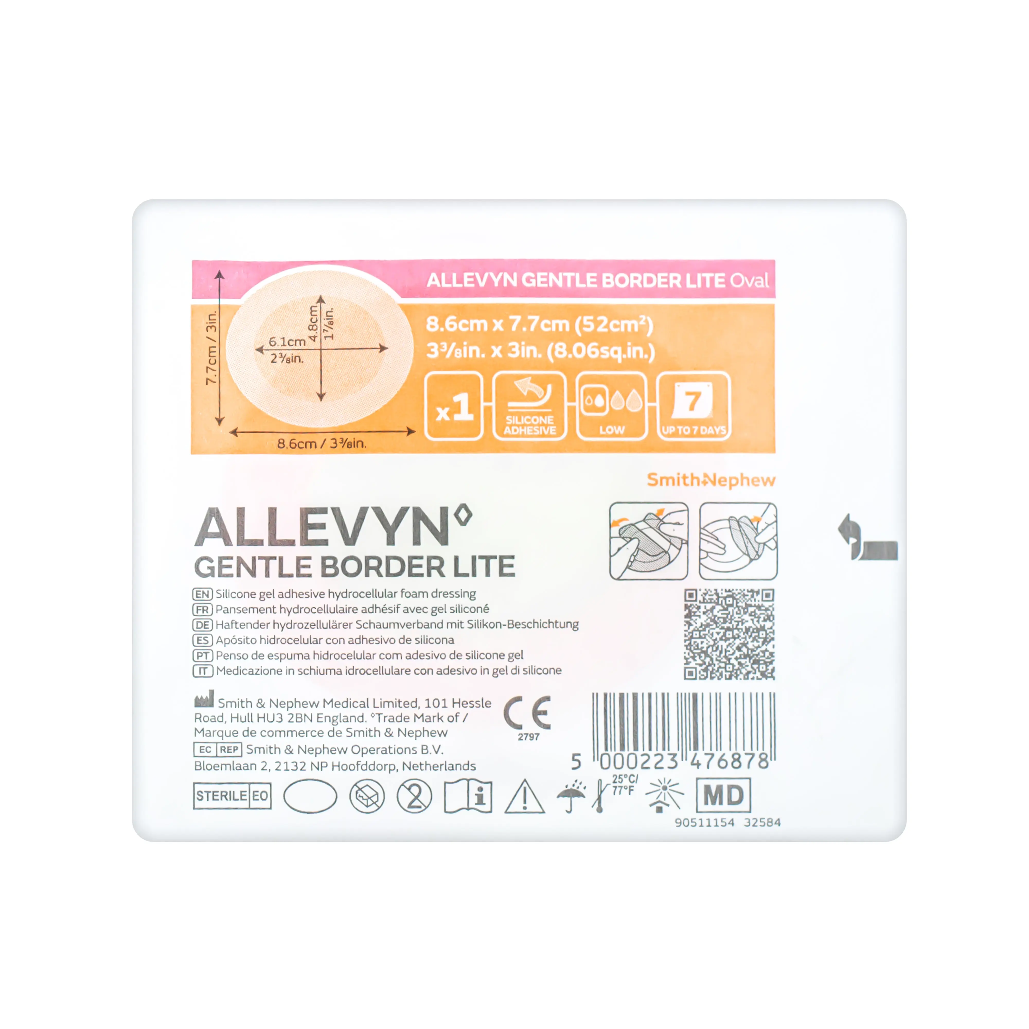 Allevyn Gentle Border Lite Dressing - Silicone Adhesive (Oval) (Multiple Sizes) (x1 or 10) - Image 4