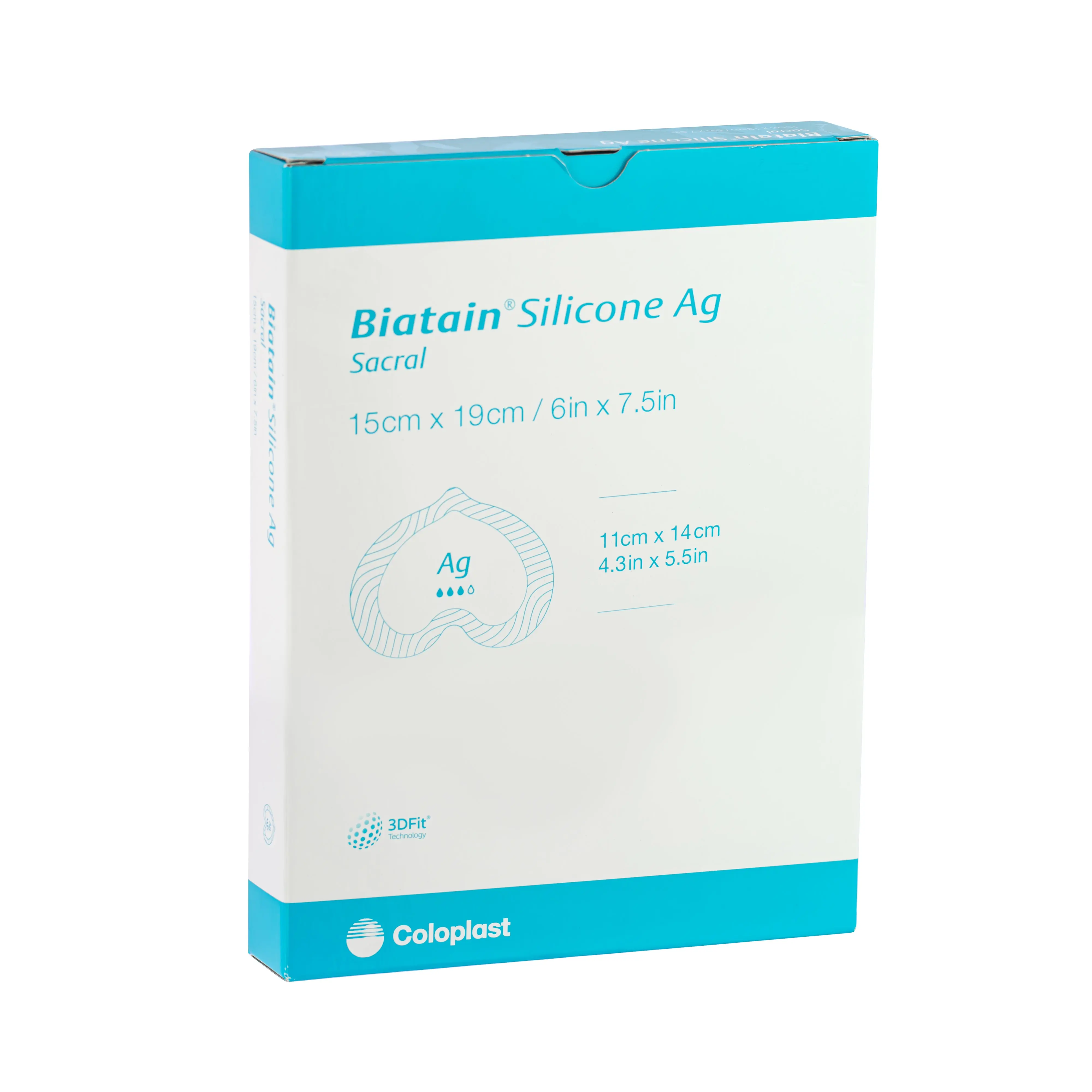 Biatain Silicone Ag Border Dressing (Sacral) (15cm x 19cm) (x5) - Image 5
