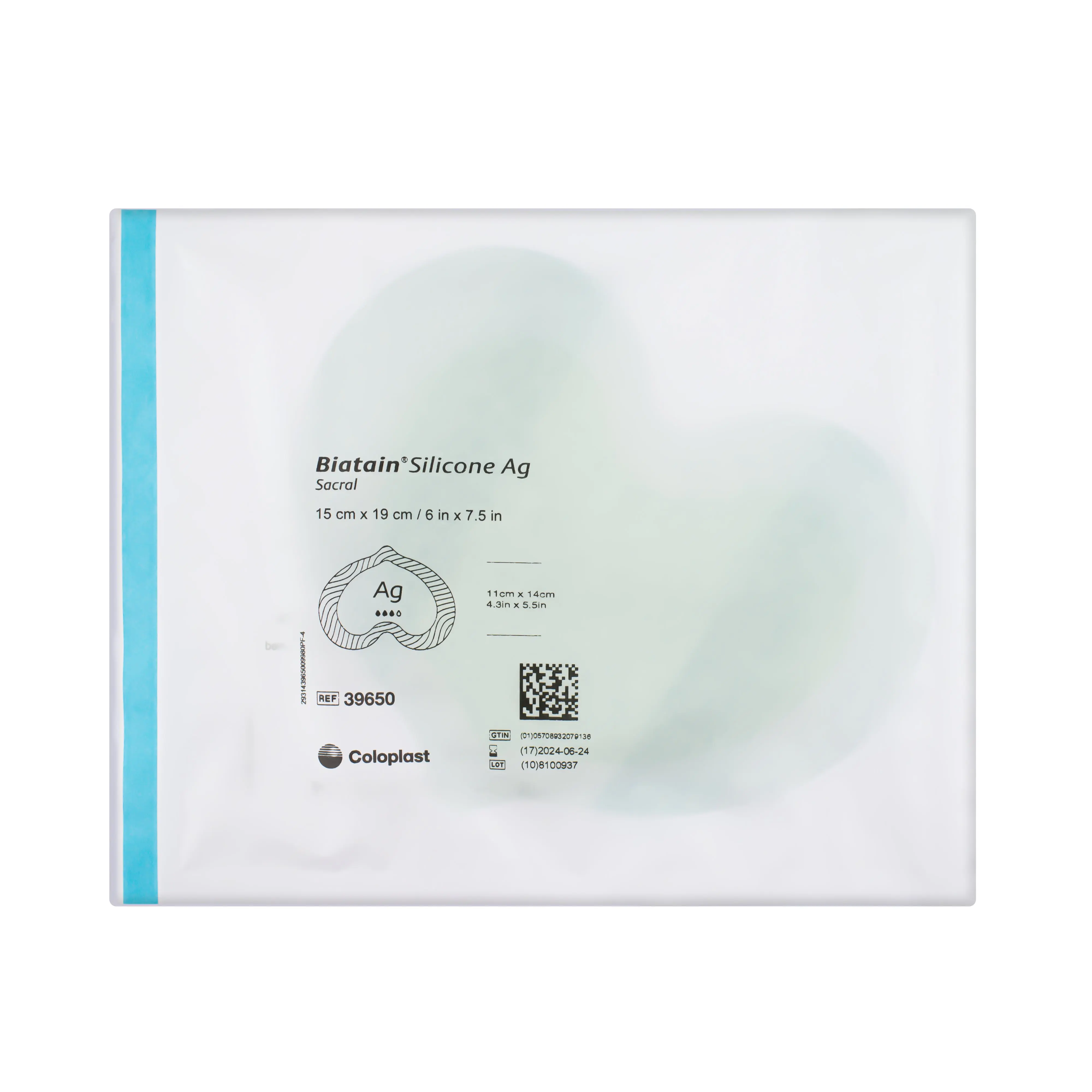 Biatain Silicone Ag Border Dressing (Sacral) (15cm x 19cm) (x5) - Image 6