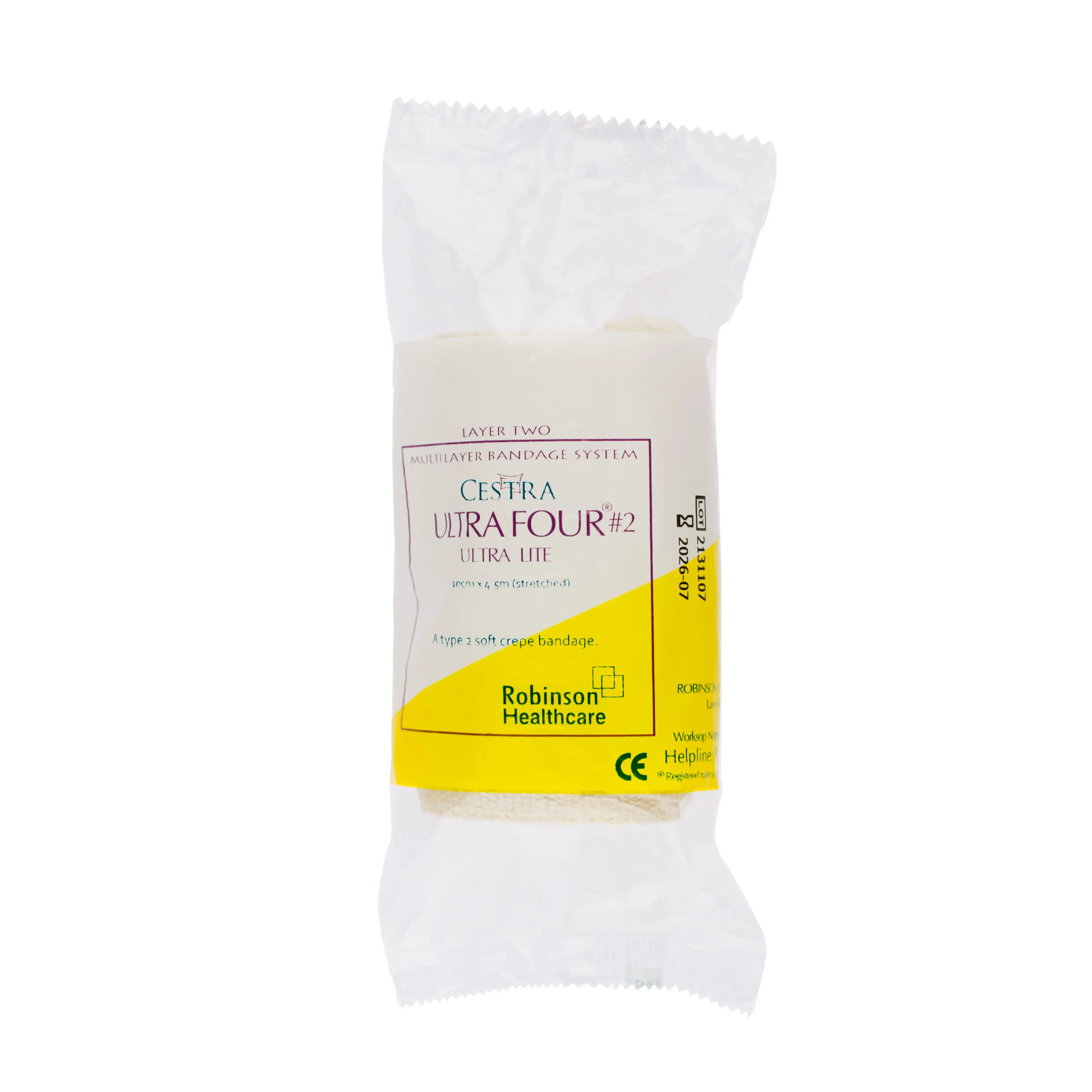 Cestra Ultra Four Crepe Bandage - Ultra Lite (10cm x 4.5cm) (x1) - Image 4