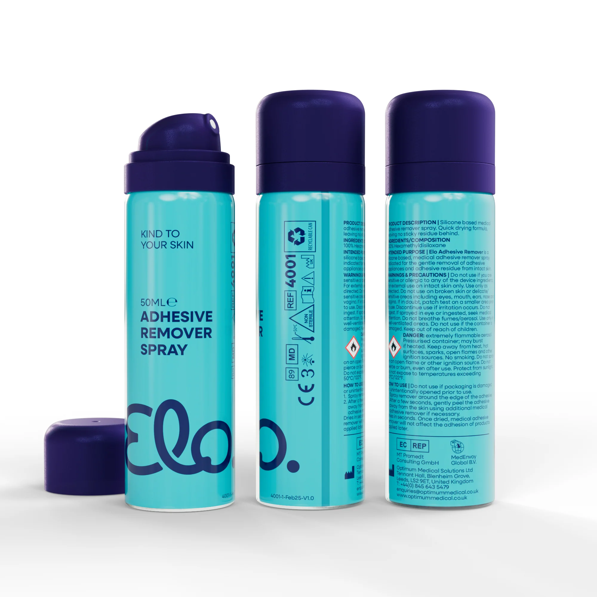 Elo No-Sting Medical Adhesive Remover Spray (50ml) - Image 3