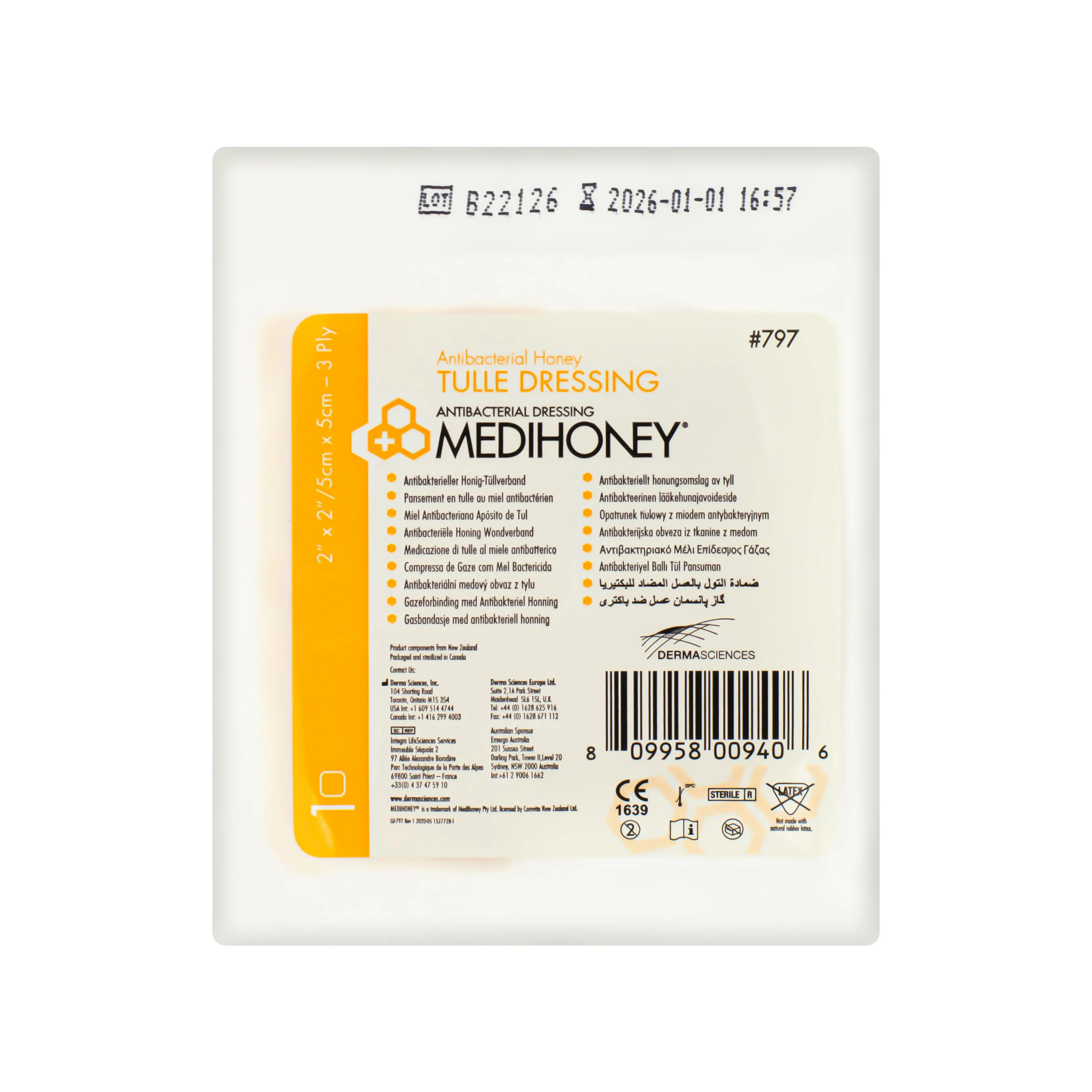 MediHoney Antibacterial Tulle Dressing - Active Leptospermum Manuka Honey (Multiple Sizes) (x1 or 5) - Image 4
