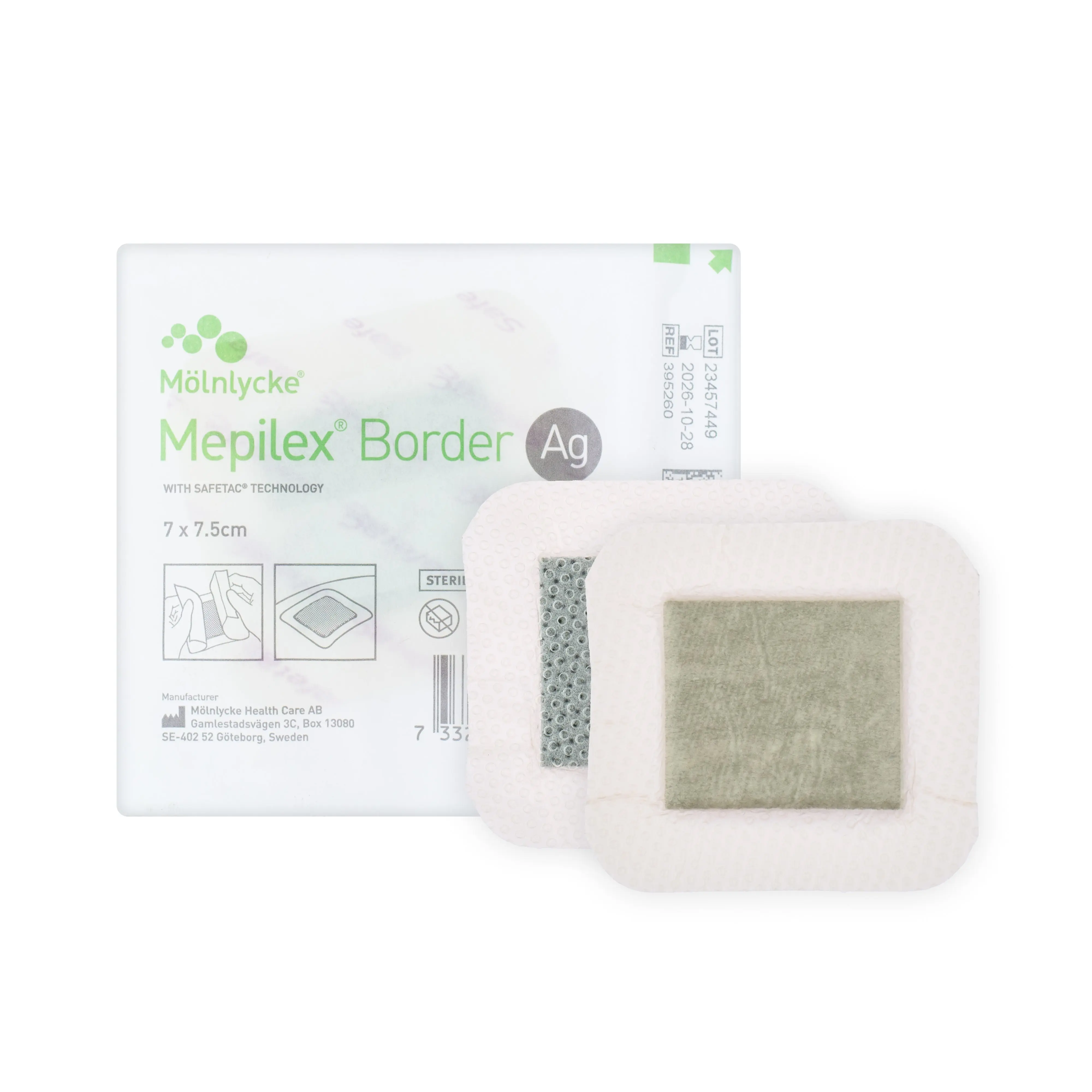 Mepilex Border Ag Dressing - Silver Impregnated Soft Silicone Foam Dressing (Multiple Sizes) (x1 or 5)