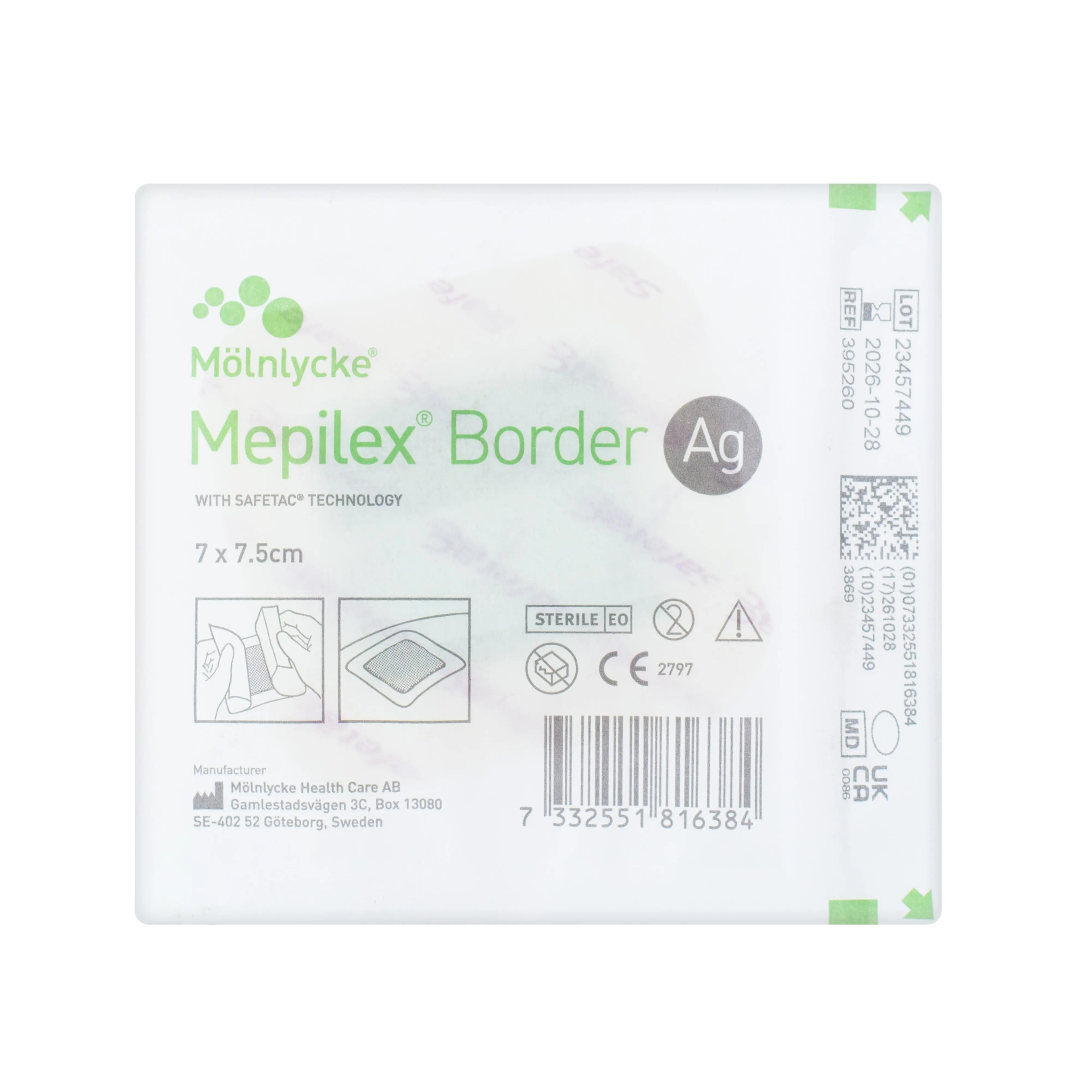 Mepilex Border Ag Dressing - Silver Impregnated Soft Silicone Foam Dressing (Multiple Sizes) (x1 or 5) - Image 4