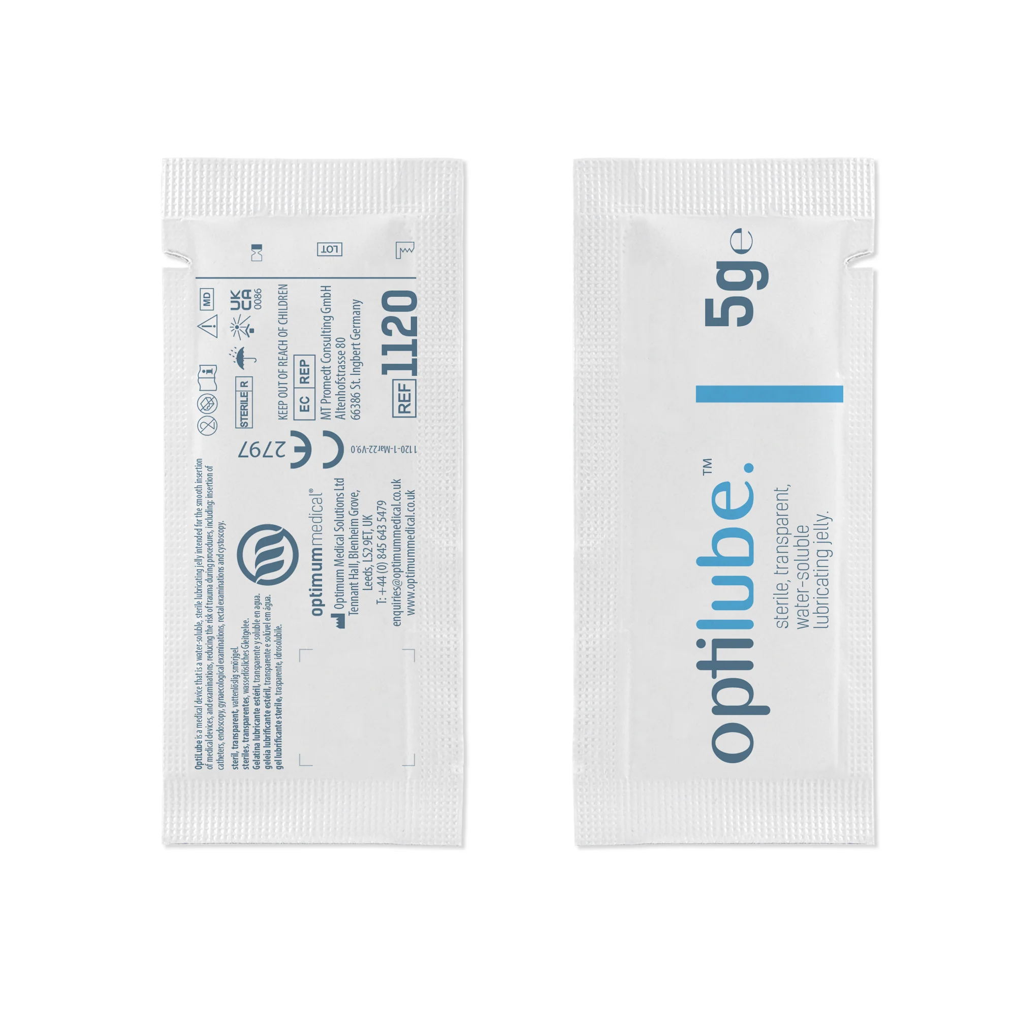 OptiLube Sterile Lubricant Gel Sachets (5g) (x150) - Image 3