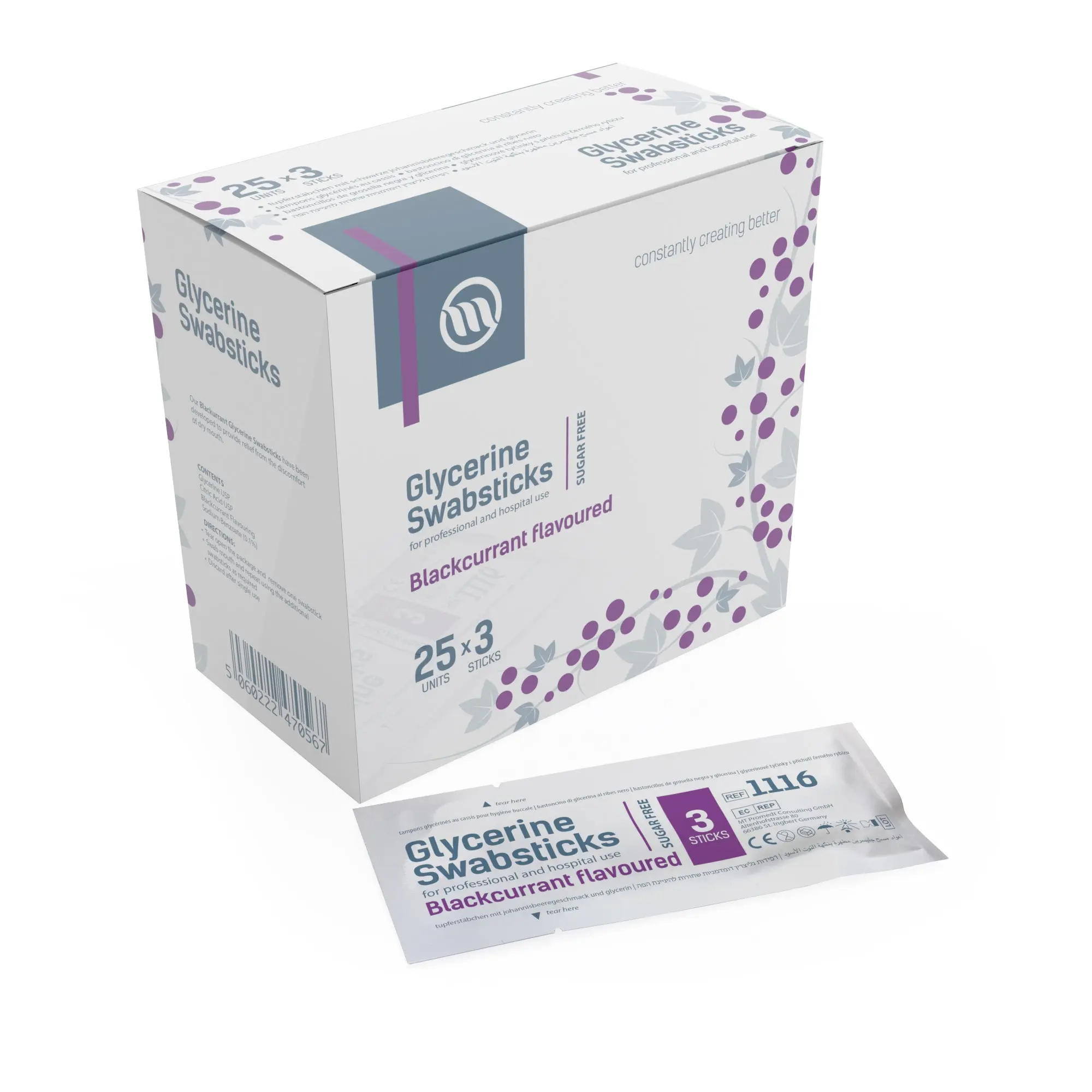 Optimum Medical Glycerine Oral Swabsticks (Lemon or Blackcurrant) (x75) - Image 3