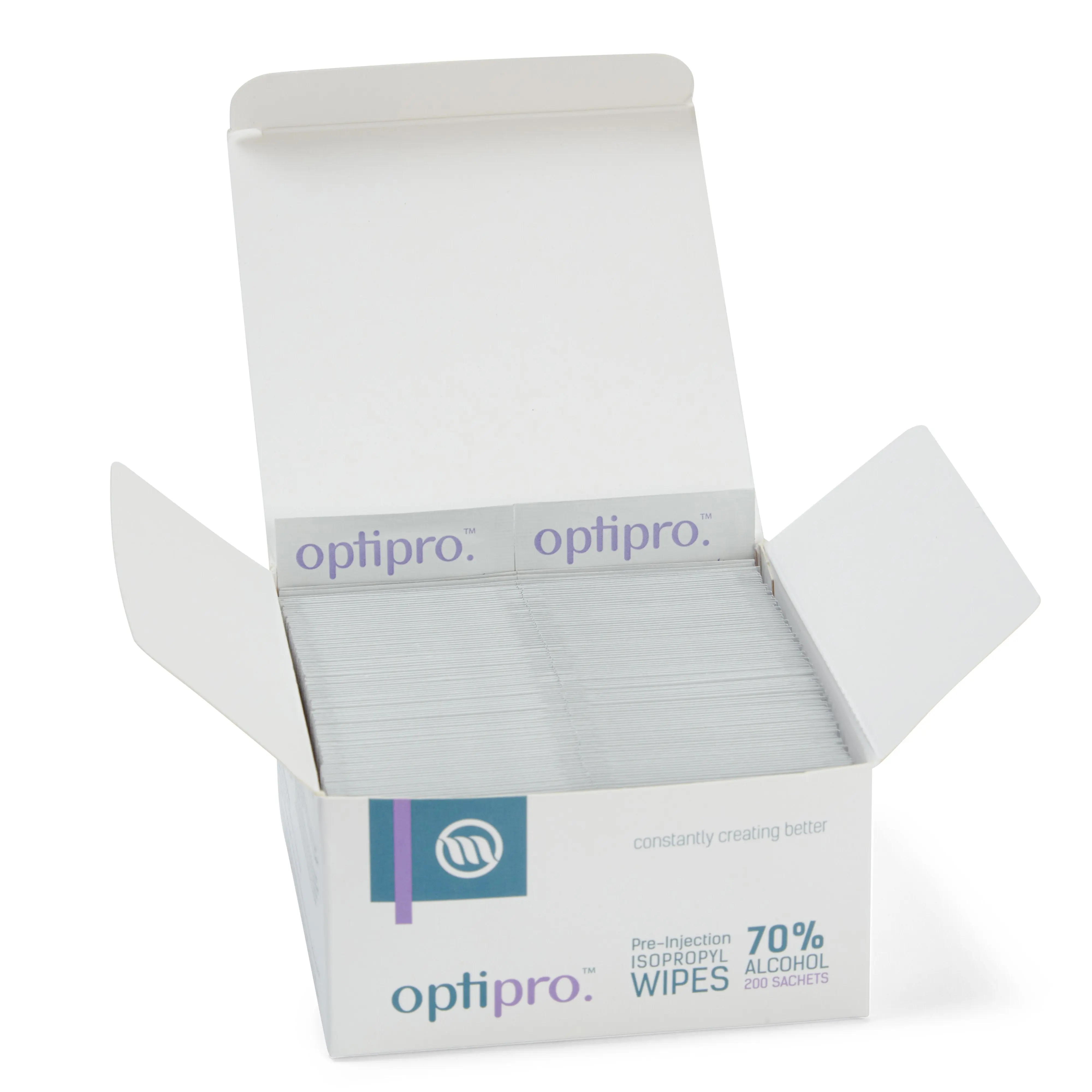 OptiPro 70% Alcohol Pre-Injection Wipes - 70% Isopropyl Alcohol (x100 or 200) - Image 4