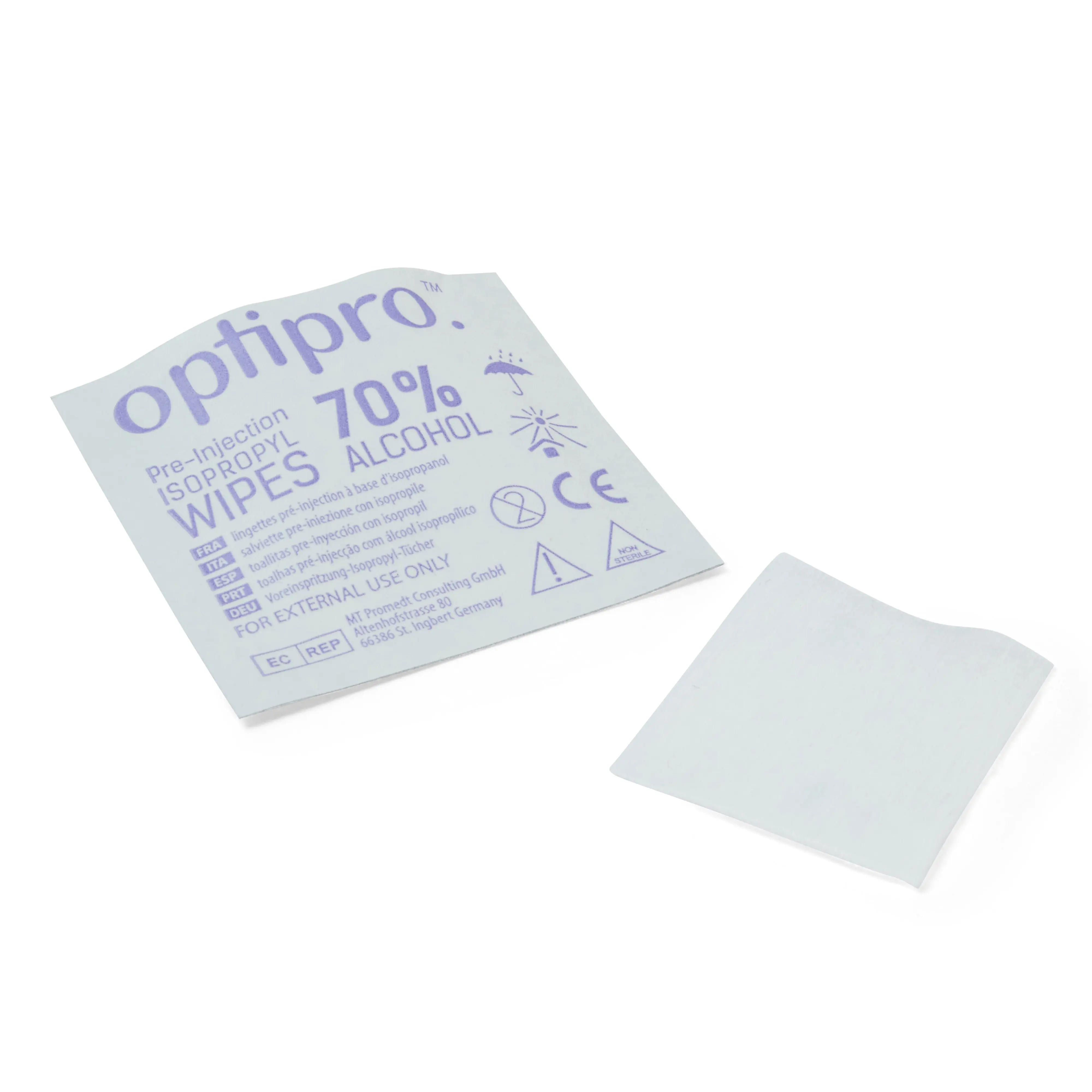 OptiPro 70% Alcohol Pre-Injection Wipes - 70% Isopropyl Alcohol (x100 or 200) - Image 8