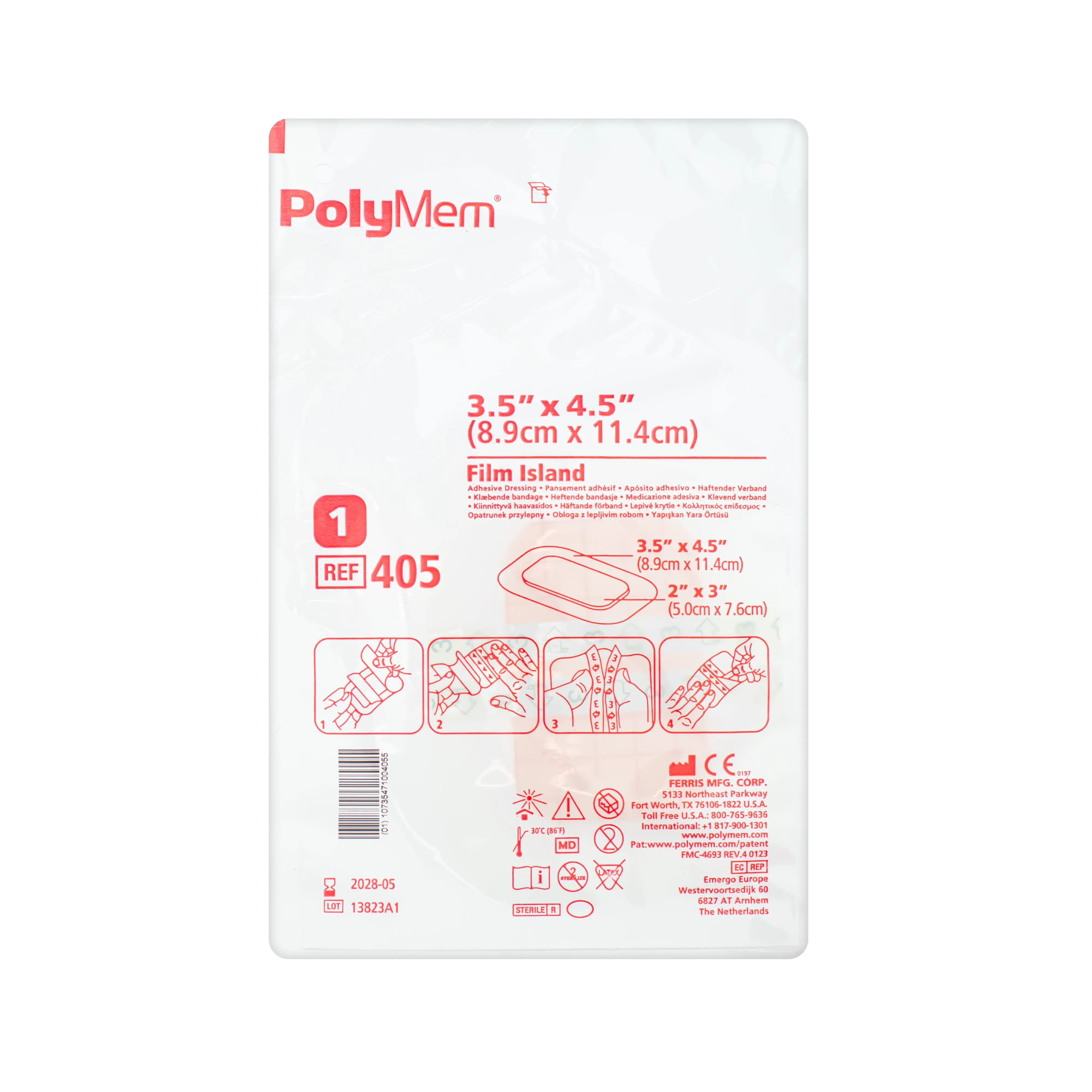 PolyMem Adhesive Polymeric Membrane Dressing (8.9cm x 11.4cm) (x1 or 15)