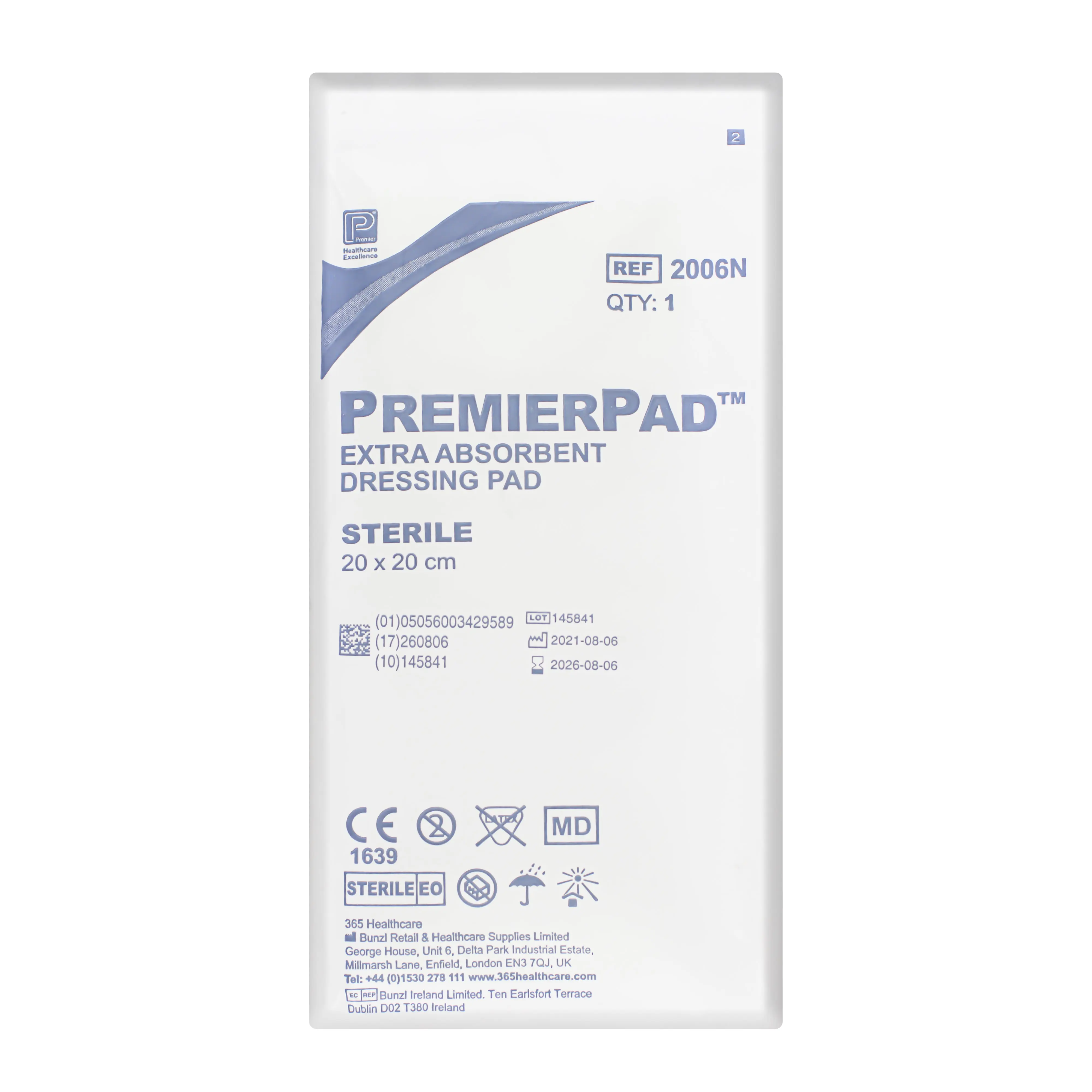 PremierPad Xtra - Sterile Absorbent Dressing Pad (20cm x 20cm) (x1) - Image 3