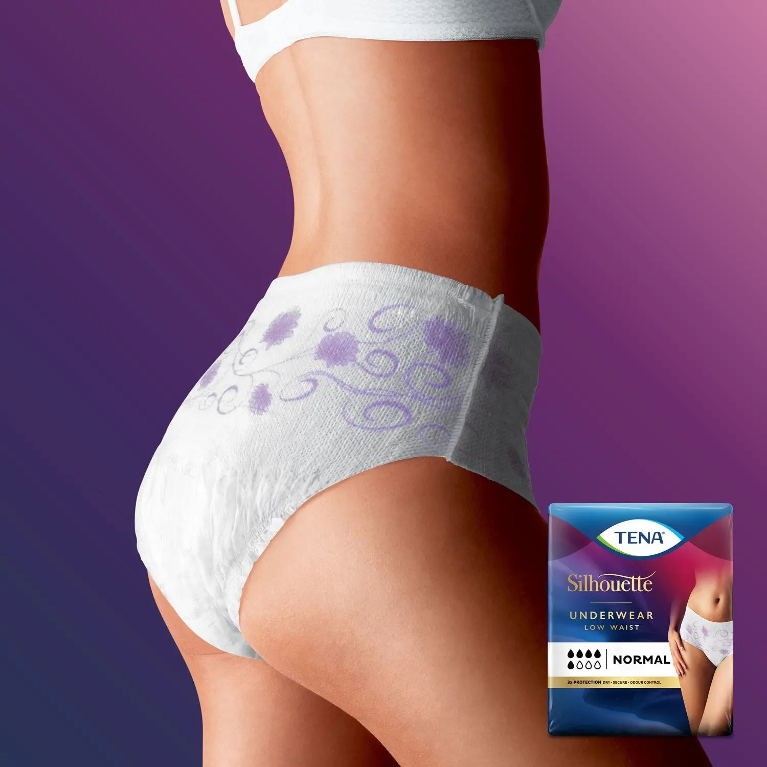 Tena Silhouette Low Waist Incontinence Underwear (White) (x6) - Image 5