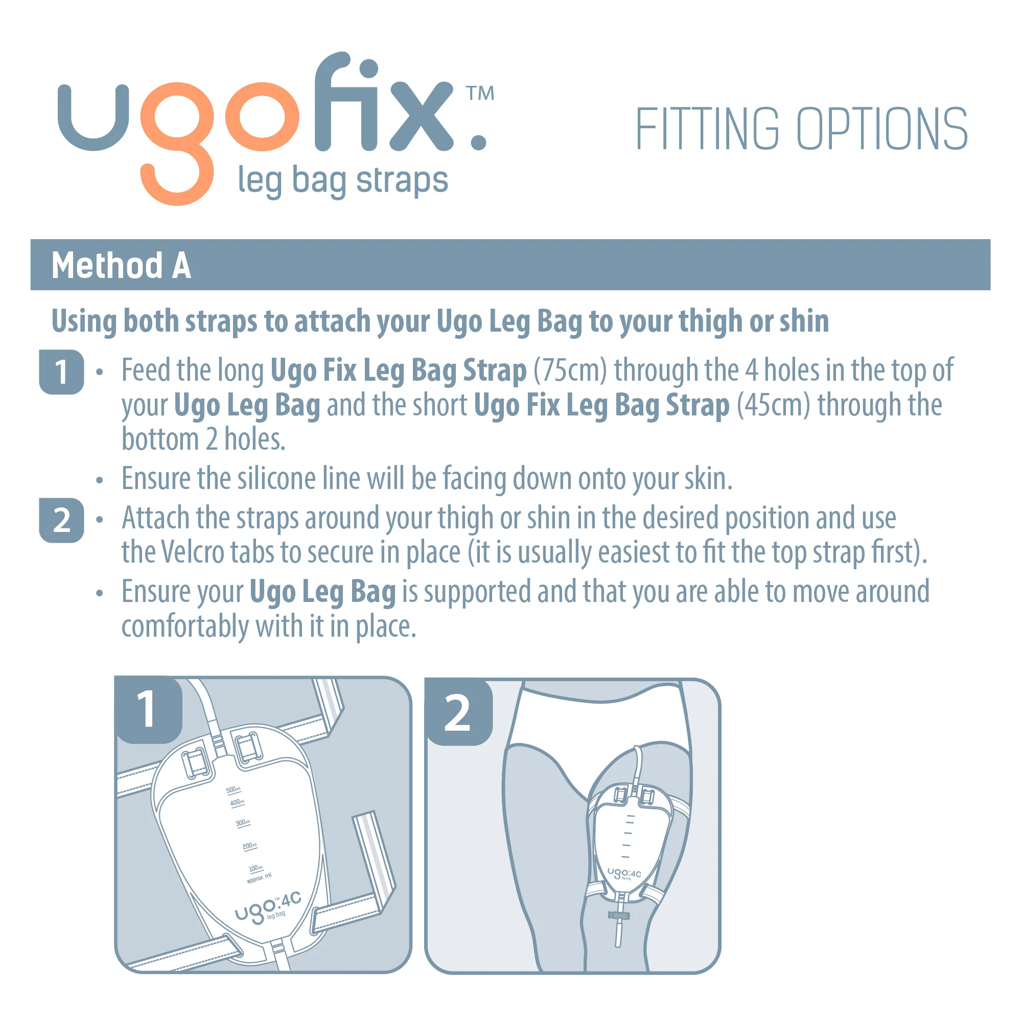 Ugo Fix Leg Bag Straps - Urine Drainage Bag Strap (x10) - Image 4