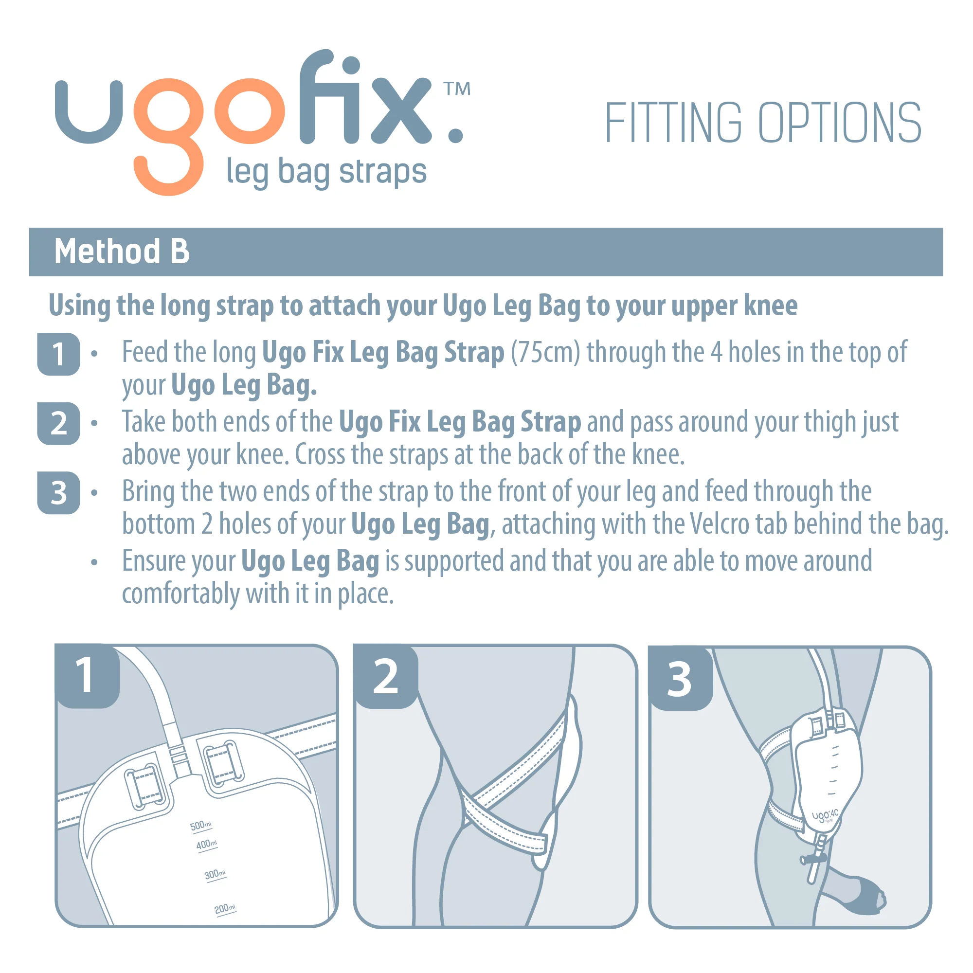 Ugo Fix Leg Bag Straps - Urine Drainage Bag Strap (x10) - Image 5