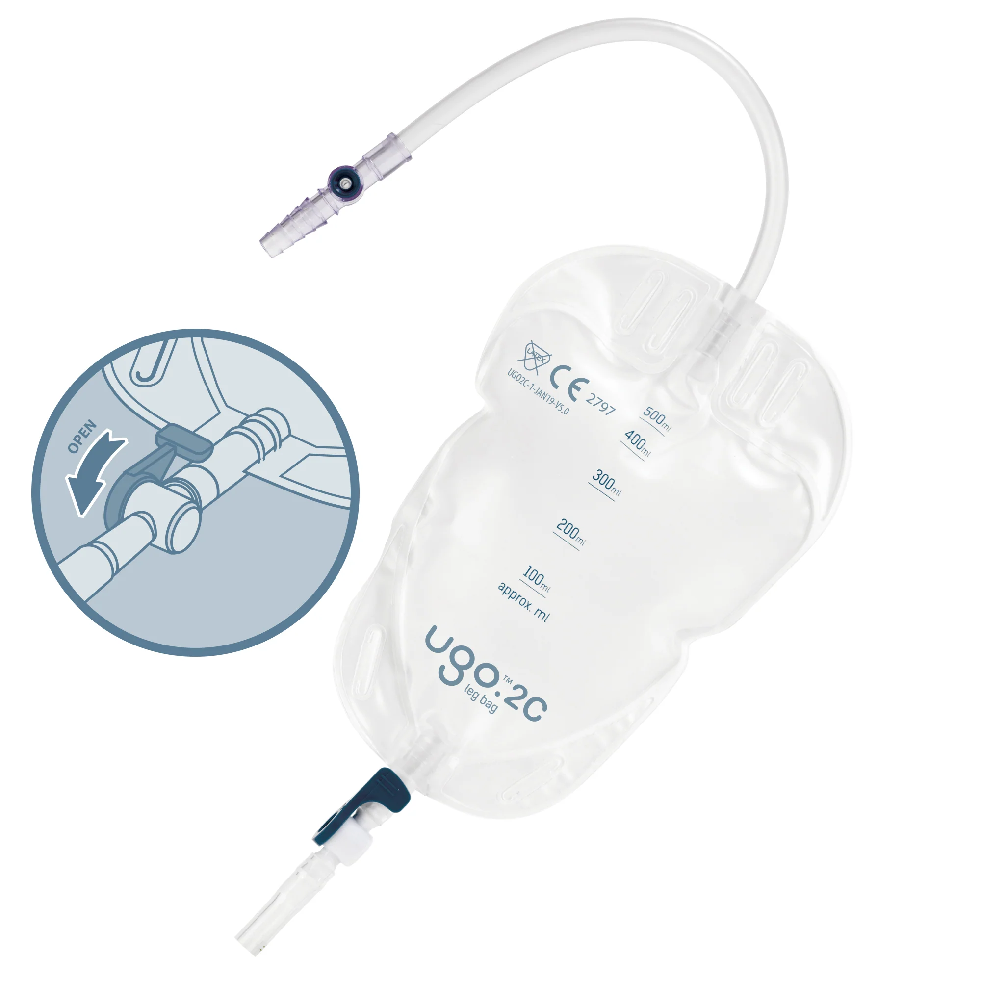 Ugo Leg Bags (Non-Flocked) - Plastic Backed Urine Drainage Bags (x10) - Image 3